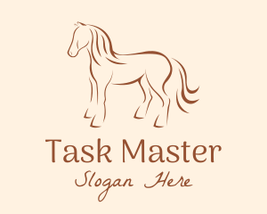 Brown Horse Silhouette logo design