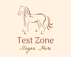 Brown Horse Silhouette logo design