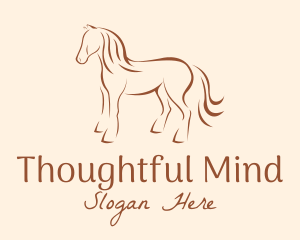 Brown Horse Silhouette logo design