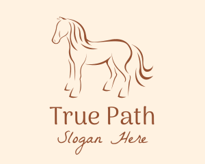 Brown Horse Silhouette logo design