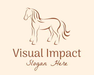 Brown Horse Silhouette logo design