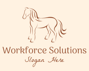 Brown Horse Silhouette logo design