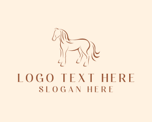 Brown Horse Silhouette logo