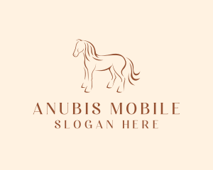 Brown Horse Silhouette logo design