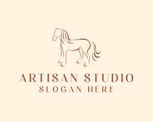 Brown Horse Silhouette logo design