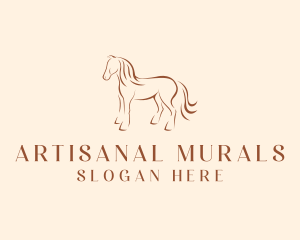 Brown Horse Silhouette logo design