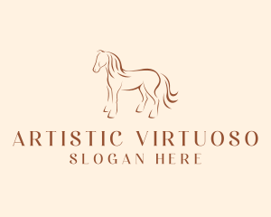 Brown Horse Silhouette logo design