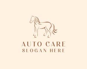 Brown Horse Silhouette logo design