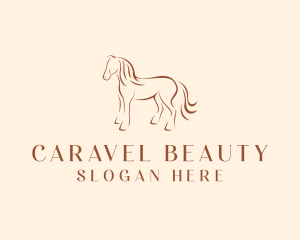 Brown Horse Silhouette logo design