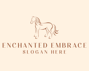 Brown Horse Silhouette logo design