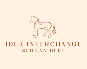 Brown Horse Silhouette logo design