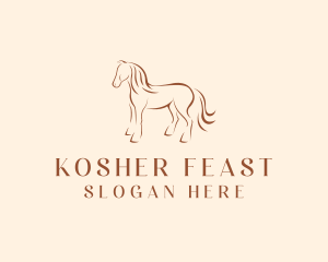 Brown Horse Silhouette logo design