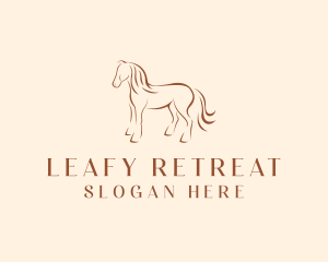 Brown Horse Silhouette logo design