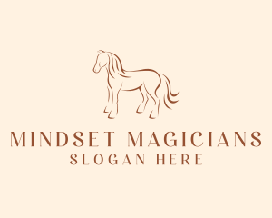 Brown Horse Silhouette logo design