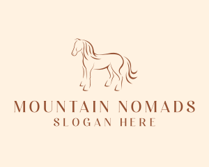 Brown Horse Silhouette logo design