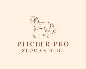 Brown Horse Silhouette logo design