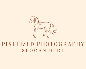 Brown Horse Silhouette logo design