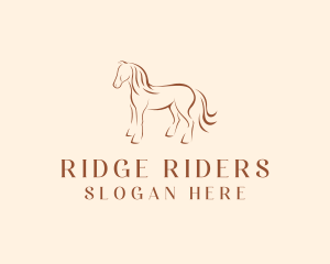 Brown Horse Silhouette logo design