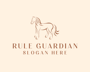 Brown Horse Silhouette logo design