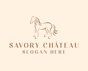 Brown Horse Silhouette logo design