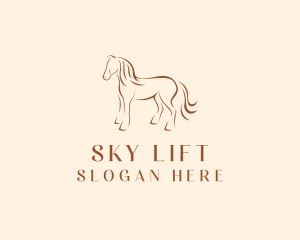 Brown Horse Silhouette logo design