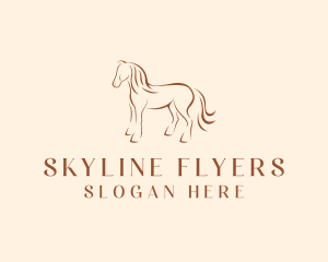 Brown Horse Silhouette logo design