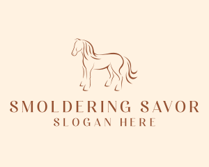 Brown Horse Silhouette logo design