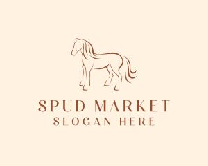 Brown Horse Silhouette logo design