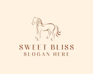 Brown Horse Silhouette logo design