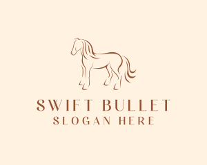 Brown Horse Silhouette logo design