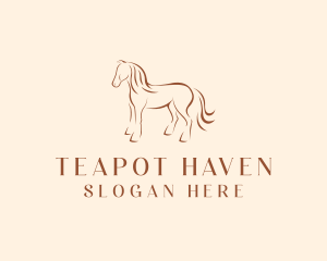 Brown Horse Silhouette logo design