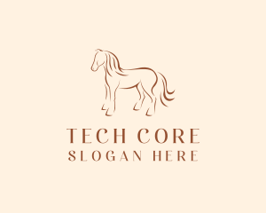 Brown Horse Silhouette logo design