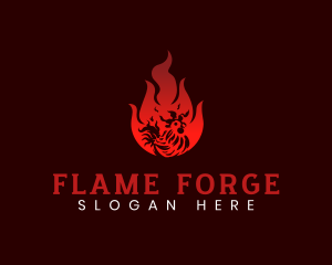 Chicken Fire Grill logo design