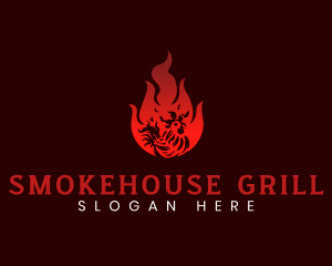 Chicken Fire Grill logo design