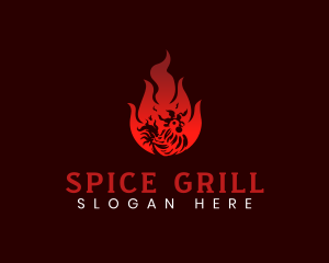 Chicken Fire Grill logo design