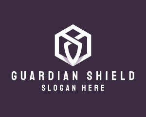 Hexagon Shield Crest logo design