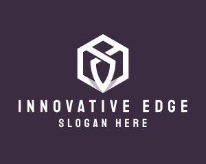 Hexagon Shield Crest logo design