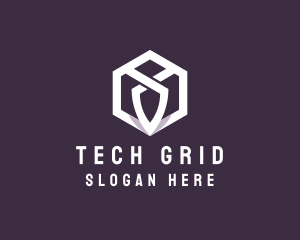 Hexagon Tech Crest logo design