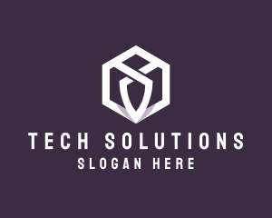 Hexagon Tech Crest logo design