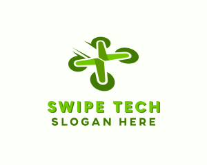 Quadcopter Drone Tech logo design