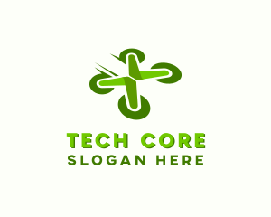 Quadcopter Drone Tech logo design