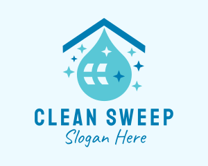 House Cleaning Droplet logo design