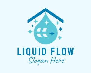 House Cleaning Droplet logo design