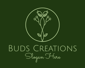 Flower Bud Plant logo design