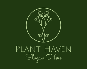 Flower Bud Plant logo design