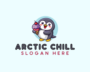 Penguin Ice Cream logo design