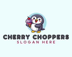 Penguin Ice Cream logo design