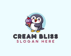 Penguin Ice Cream logo design