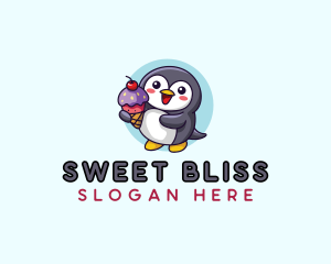 Penguin Ice Cream logo design