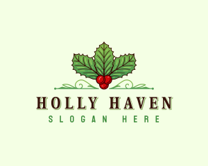 Holly Berry Plant logo design